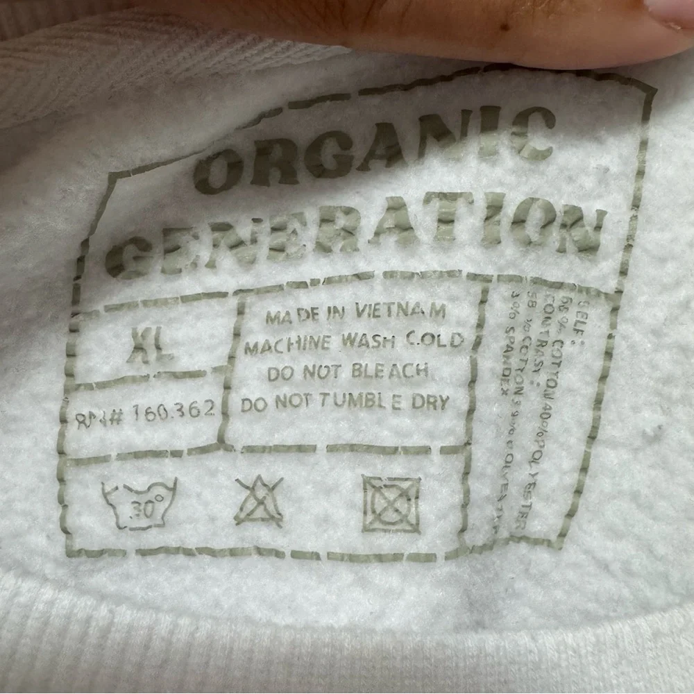 Organic Generation White Brooklyn 98 Sweatshirt Size X-Large